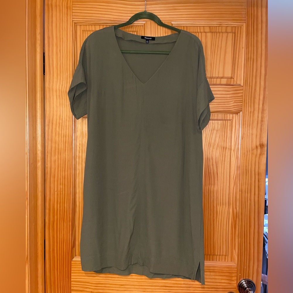 Madewell Beach Army Green Tunic Dress size M